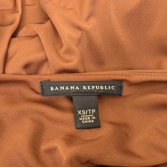 Banana Republic Asymmetrical Gold Mini Dress One Shoulder Open Belted Circle - Picture 11 of 11